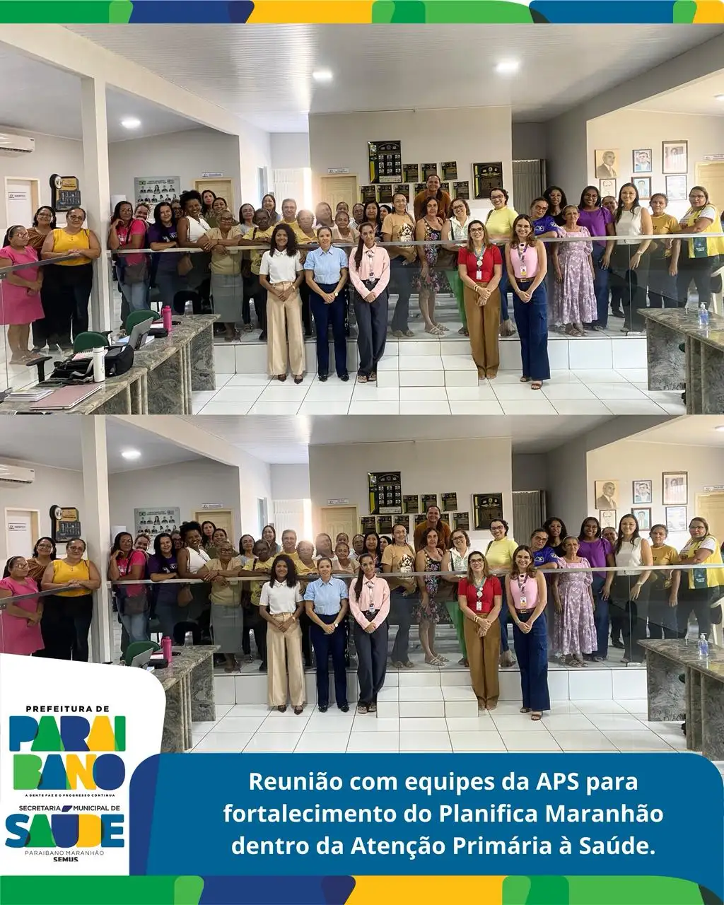 Foto 1 – Secretaria de Saúde realiza uma reunião com as equipes da Atenção Primária à Saúde (APS).