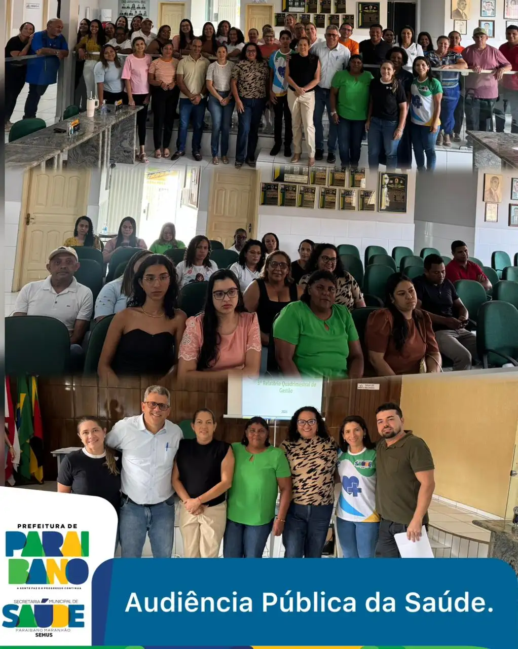 Prefeitura de Paraibano realizou a Audiência Pública de apresentação de relatórios da saúde de 2025.