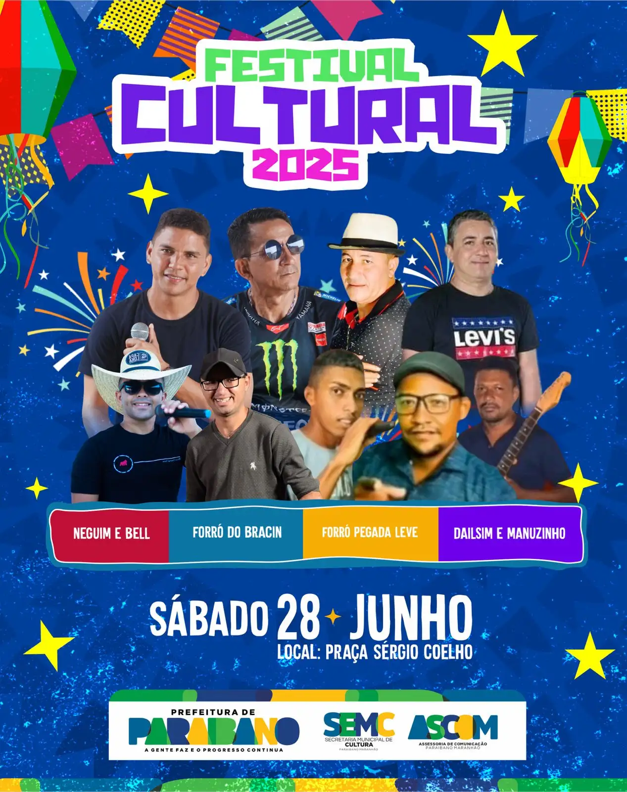 Prefeitura de Paraibano divulga datas do Festival Cultural 2025.