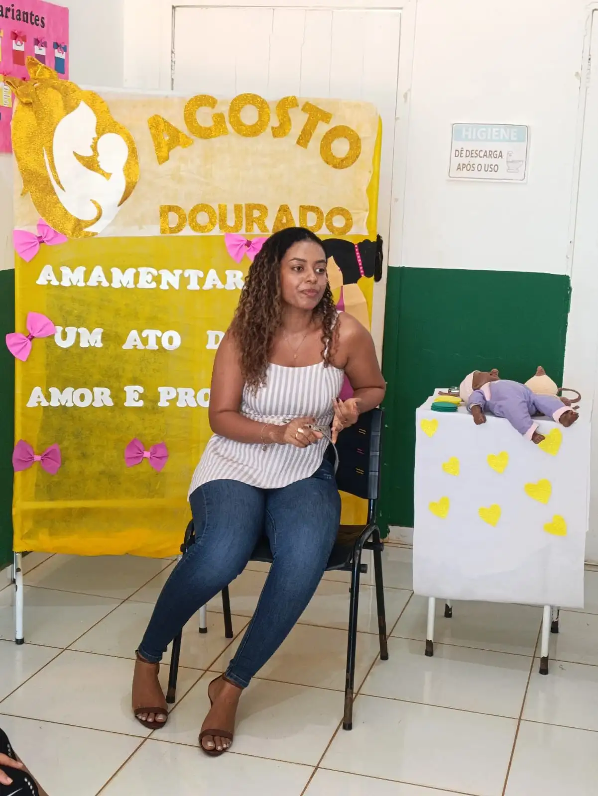 Foto 5 – Secretaria Municipal de Saúde e da UBS do povoado Tabuleirão realiza roda de conversa sobre o Agosto Dourado.