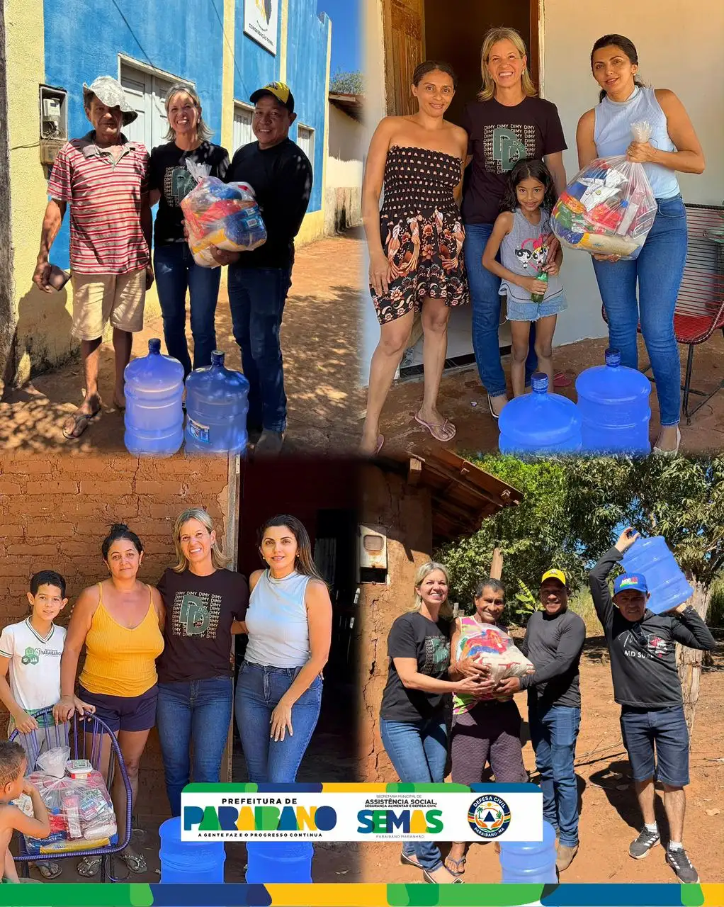 Foto 1 – Prefeitura Municipal de Paraibano realiza entrega de cestas básicas e galões de água mineral na zona rural.