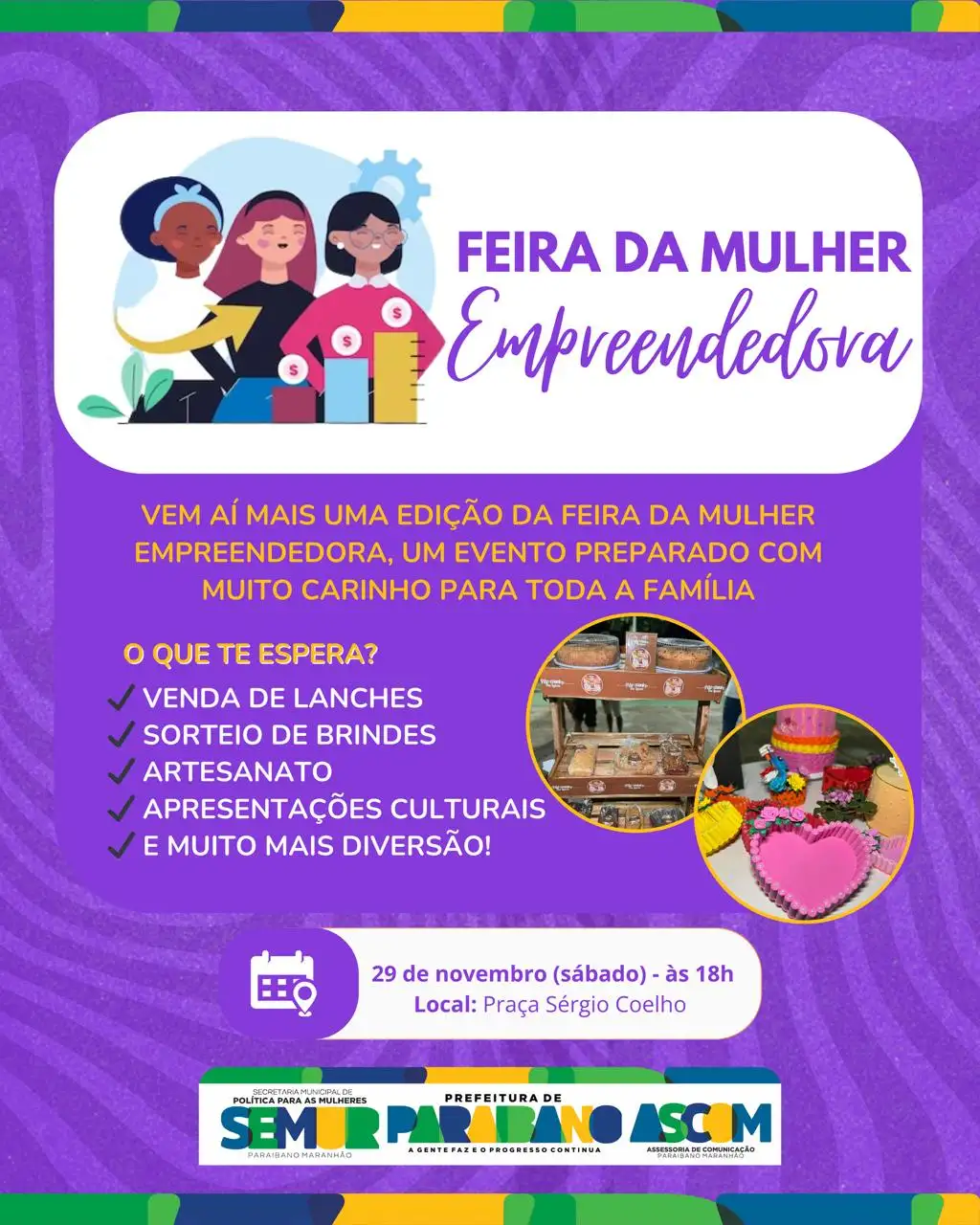 Prefeitura de Paraibano realizará mais uma edição da Feira da Mulher Empreendedora!