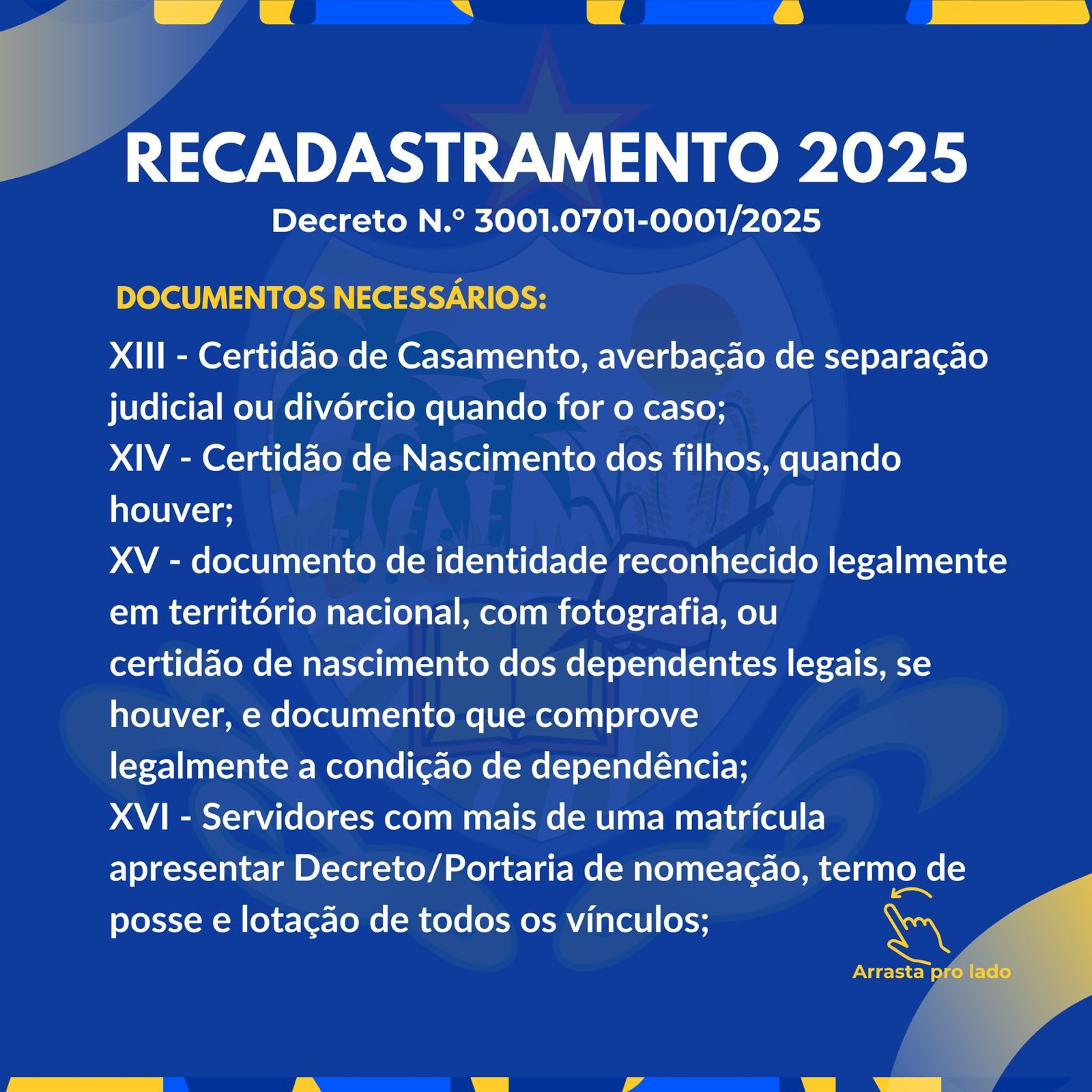 Foto 1 – Prefeitura de Paraibano anuncia Recadastramento dos Servidores Públicos 2025.