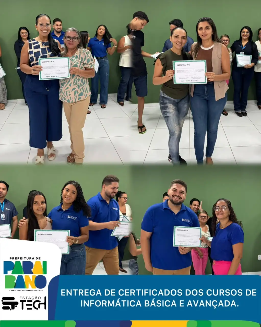 Foto 1 – Prefeitura de Paraibano realizou a entrega dos certificados dos cursos de Informática Básica e Avançada.