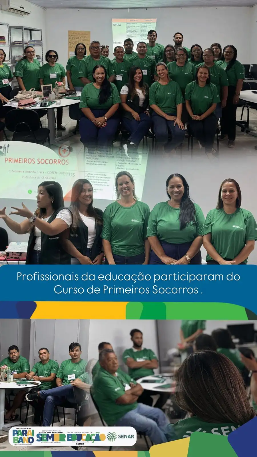 Prefeitura promoveu o Curso de Primeiros Socorros para profissionais da educação do município.
