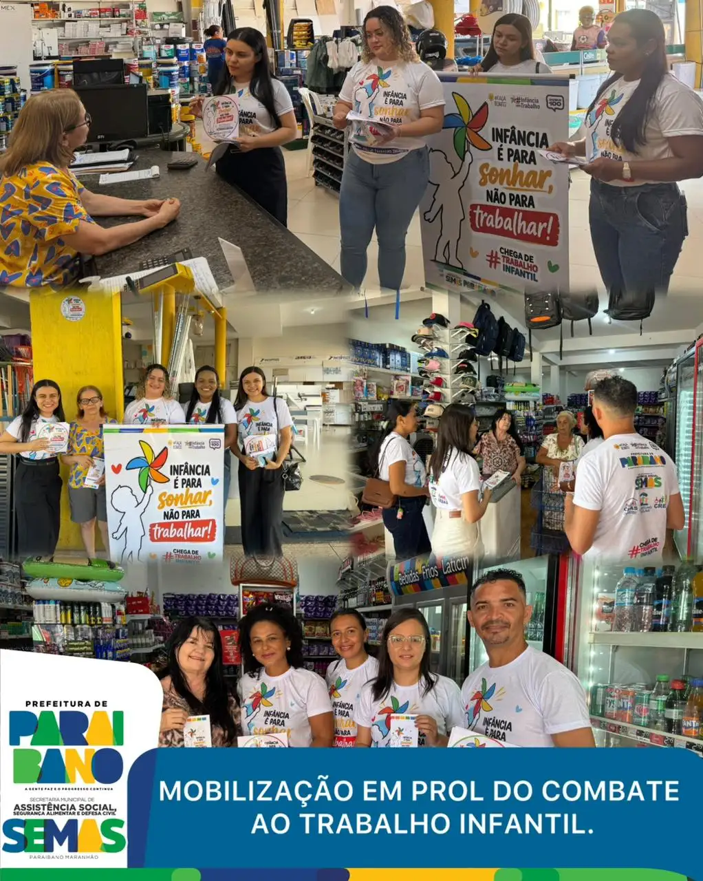 Prefeitura realizou uma ação de sensibilização e mobilização em prol do combate ao trabalho infantil.